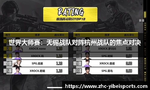 世界大师赛：无锡战队对阵杭州战队的焦点对决